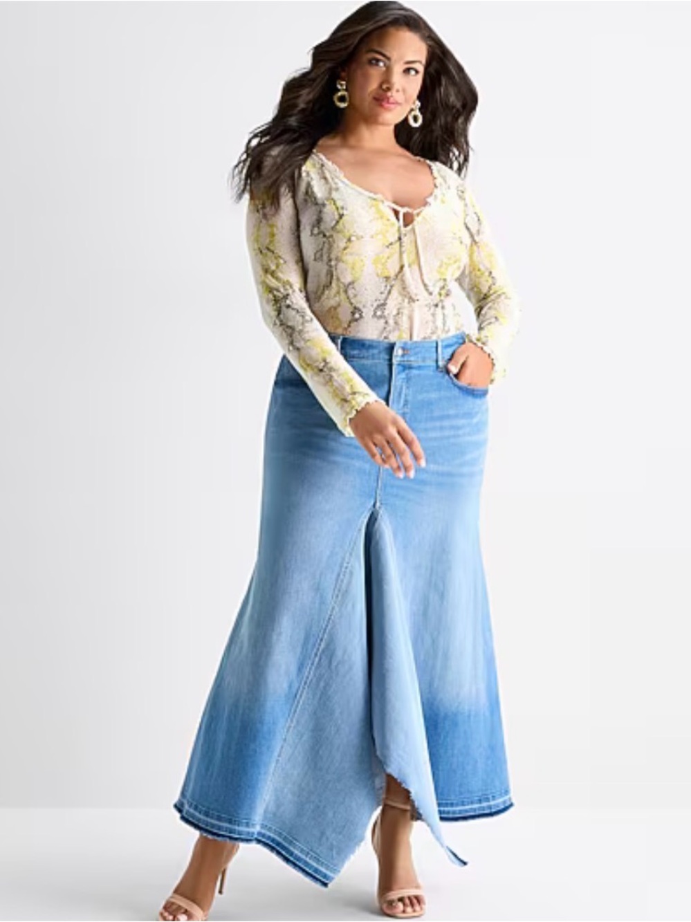 Ashley Graham jeans Maxi Skirt